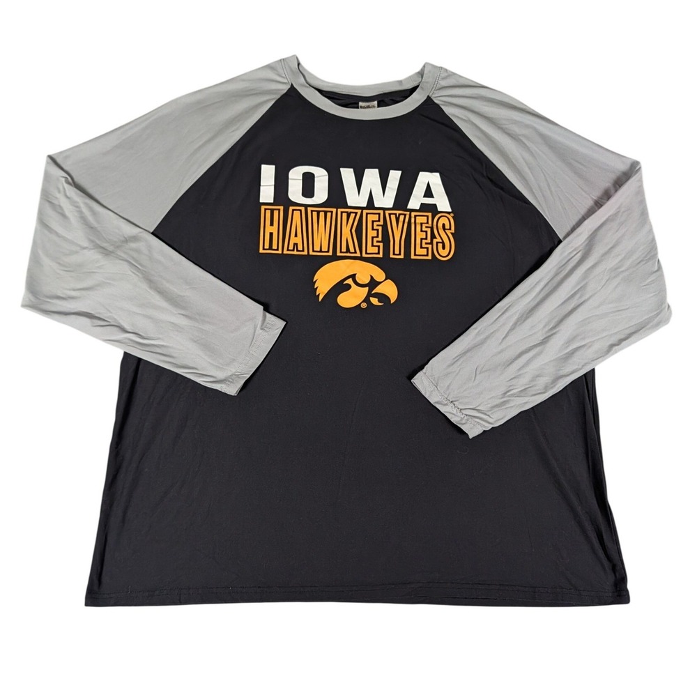 Sideline Apparel Iowa Hawkeyes Raglan Long Sleeve Shirt Black Grey Gold